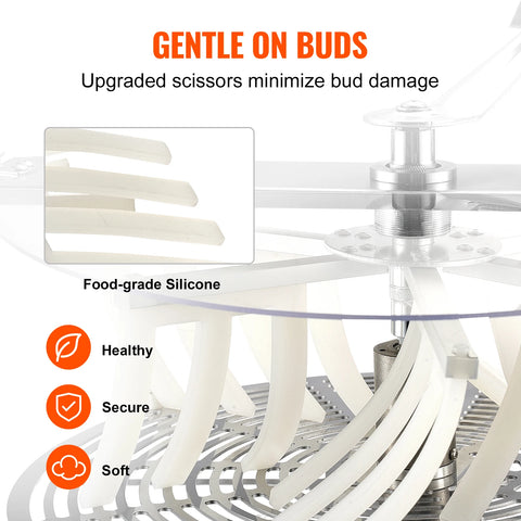 Vevor - Bladko Trimmer - Trimmer Head - Manual Bud Trimmer - with Stainless Steel Blades - for Twisted Spin Cut Clear Dome - 16in pan - Silver