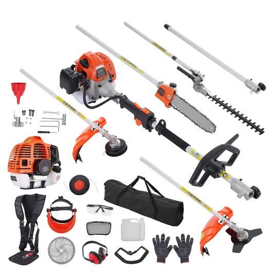 Multifunctionele Benzine Snoeigereedschap – Heggenschaar – Kettingzaag – Bosmaaier – Grastrimmer – 43CC Motor – 270° Draaibare Snijkop