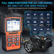 OBD2-Scanner - Diagnosecomputer - Slimme Diagnosetool - Foutverwijdering - Voor BMW - Alle systemen ABS SRS D.PF TPMS OBD2 Diagnose Scanner - OBD2 Automotive Scanner - Bi-directionele Diagnose - Zwart