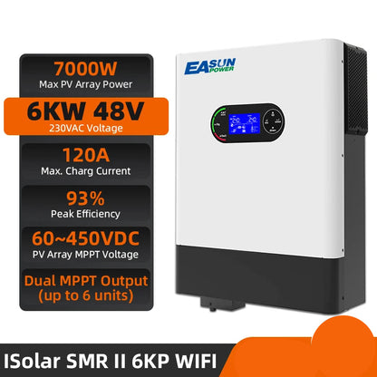 Hybride Zonne-Energie Omvormer – Solar Inverter – Zonnepaneel Omvormer – MPPT Laadregelaar – Wifi Monitor – Tot 6 kW Vermogen – Parallel Schakeling Mogelijk
