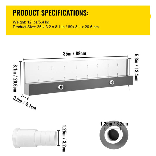 Waterval Fontein - Zwembad - Waterval Overlaat - Kamerfontein  - Binnen & Buiten -  92 cm - met LED-verlichting - Zwembadfontein met 17 Kleuren en Afstandsbediening – Buiten Fontein Kit voor Waterpartijen