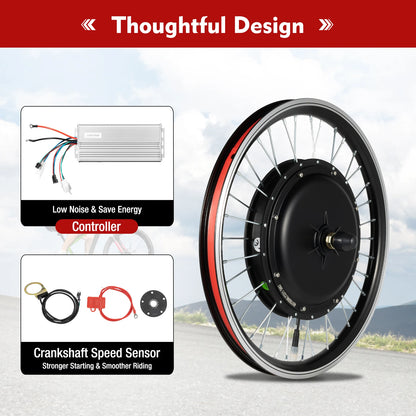 Voorwiel Conversiekit – E-bike Kit – Elektrische Fiets Upgrade – 20-Inch – 1000W Motor – LED-Display