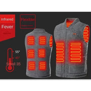 Heater Jacket - Verwarmde Bodywarmer - Verwarmde Kleding - USB Verwarmd Vest - 3-snelheden Verstelbare Temperatuur - Unisex - Wasbaar - Mouwloos - voor Winter & Buitensport - Maat L - Grijs