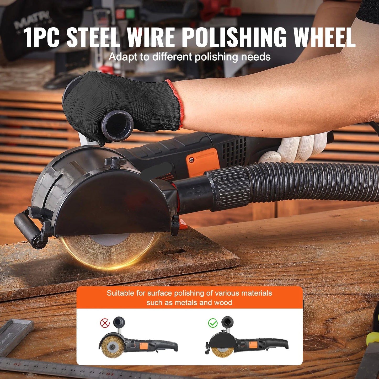 Polijstmachine - Poetsmachine Auto - Polijstschijven - Poliermachine - 1300W - Elektrische Handbrander voor Metaal – 6 Snelheden en Oppervlaktebehandeling