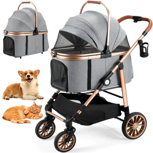 Hondenwagen – Hondenbuggy – Huisdierbuggy – Dierenwagen – Transportkar – Draagvermogen 25 kg – Carbonstalen Frame
