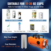 Mok Warmte Pers - Keramische bekerpers - Tumbler DIY draagbare sublimatie blanks - Automatisch afdrukken - Oranj - QUORE