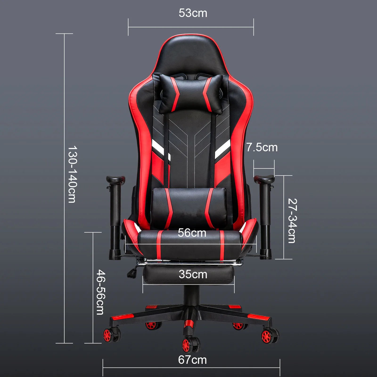 Gamingstoel – Bureaustoel – Office Chair – Gamestoel – Stoel Met Massagefunctie – Ergonomisch Design – Verstelbare Rugleuning Tot 175° - Zwart & Red - QUORE