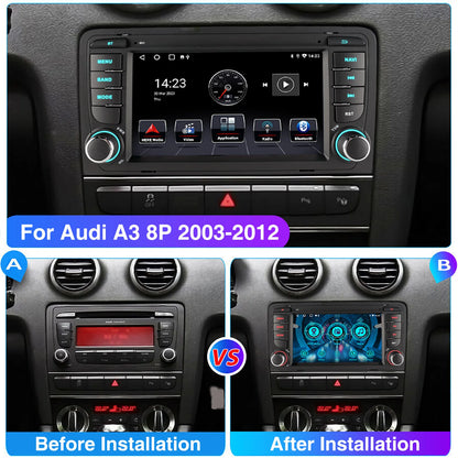 Android 14 Multimedia Speler – Autoradio – Navigatiesysteem – Infotainmentsysteem – Touchscreen Radio – 7 Inch IPS Scherm – 2 GB RAM 64 GB Opslag – Draadloze Apple CarPlay & Android Auto