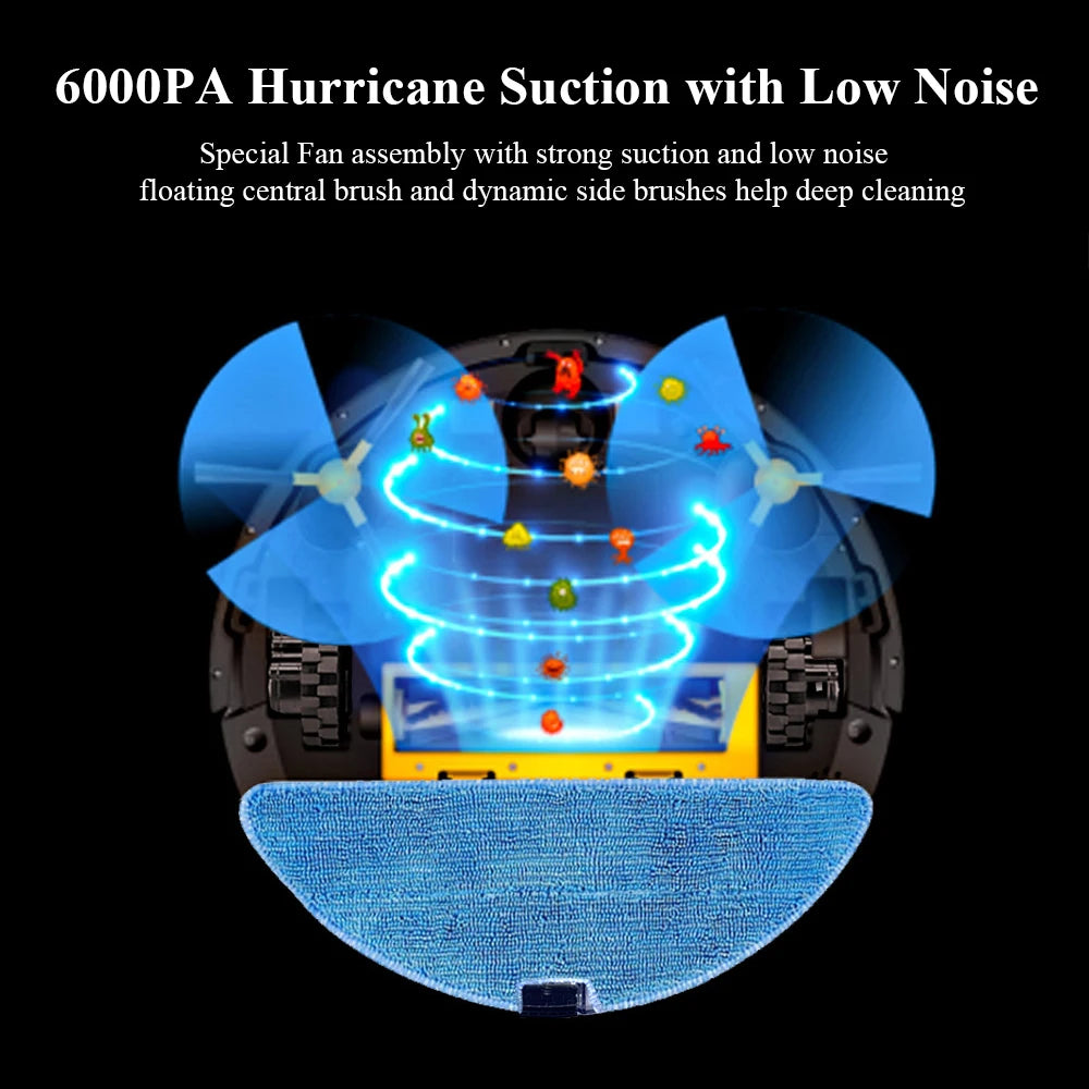 Robotstofzuiger – Stofzuigerrobot – Slimme Stofzuiger – Automatische Stofzuiger – 6000Pa Zuigkracht – Natte Dweilfunctie – HEPA-Filter - QUORE