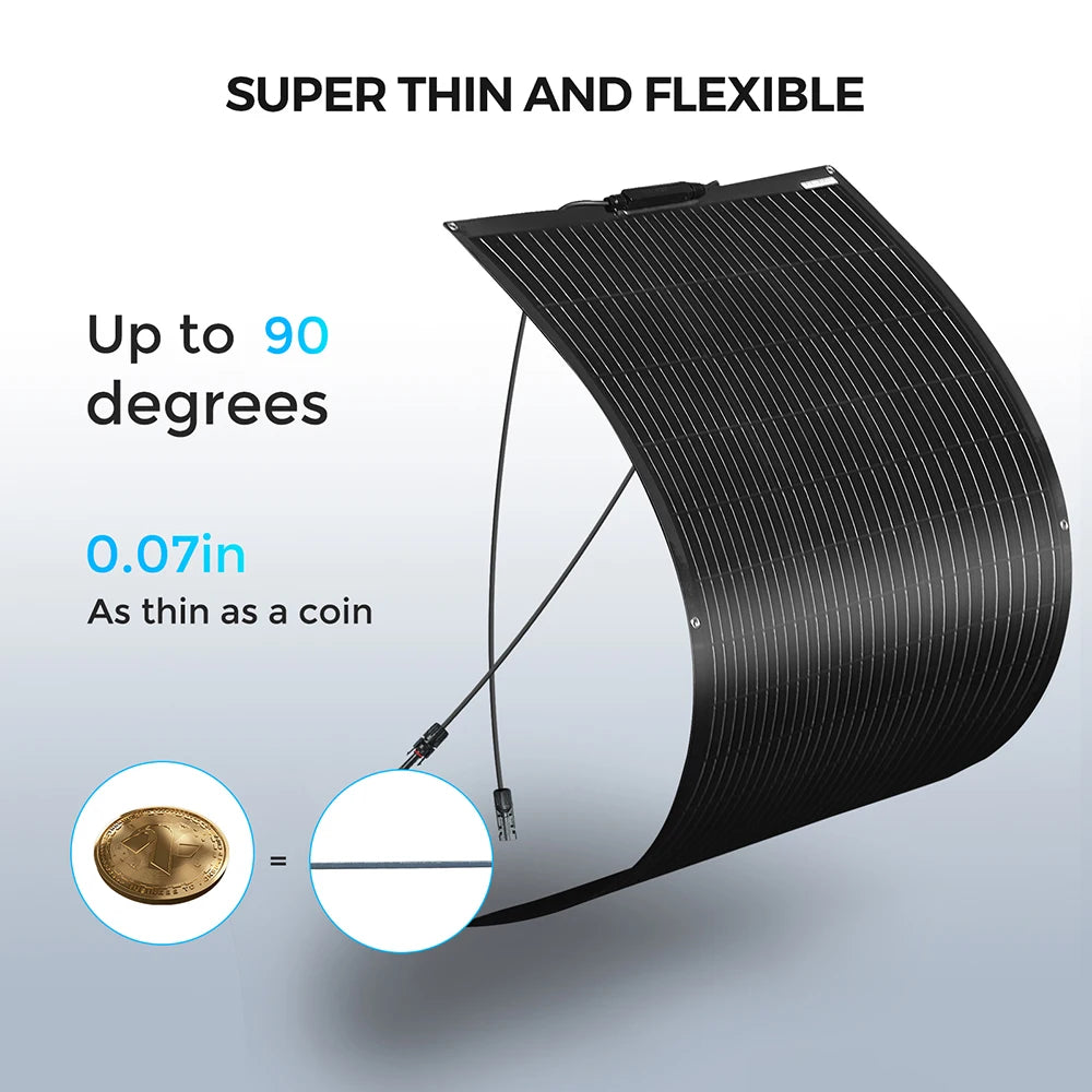Zonnepaneel - Zonnepanelen - Monokristallijn - 120W - Flexibel - Voor Caravan - Camper - Boot of Thuisgebruik - 3 Stuks