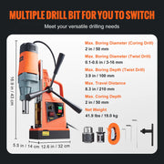 Drill - Magnetic Drill - Drill - 1550W 2” Drill Diameter - 13000N 500 RPM - with variable speed drill