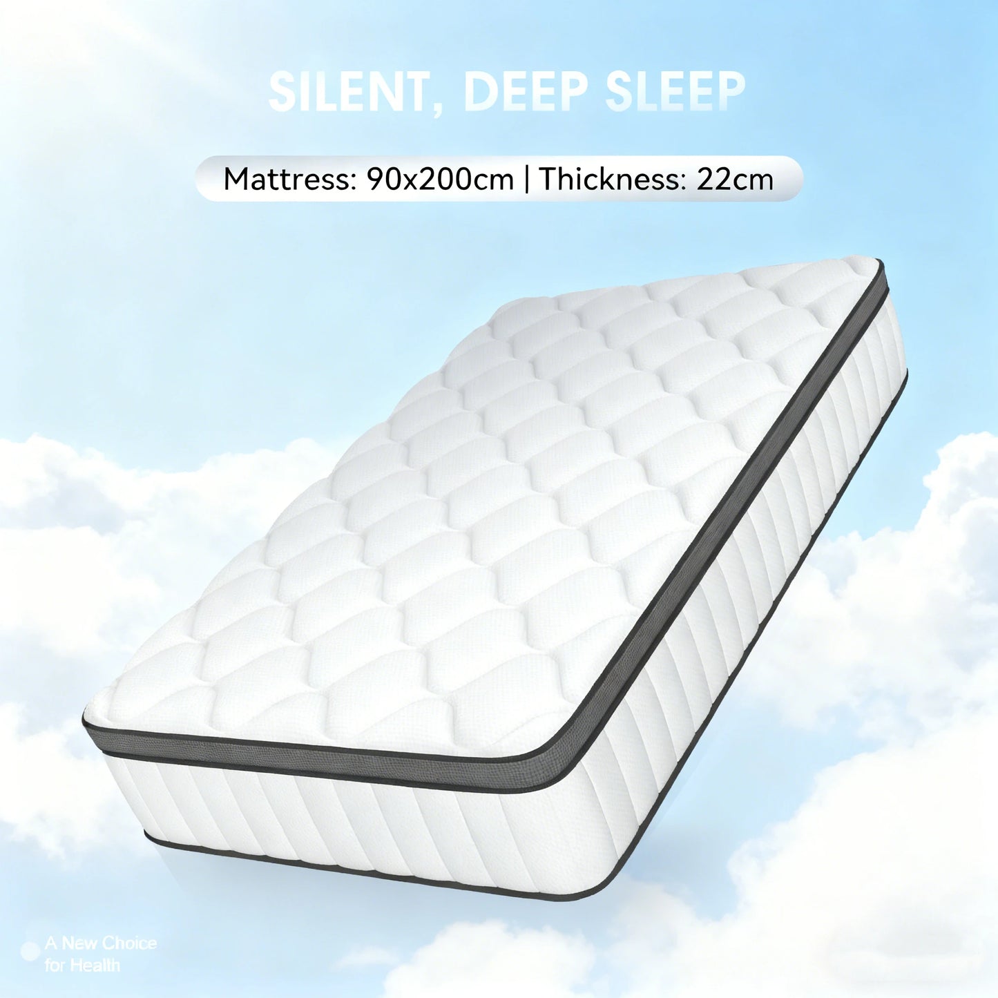 Pocketveringmatras – Matras – Slaapmatras – Bedmatras – 7-Zone Matras – 140x200x25 cm – Ademend & Bewegingsisolatie