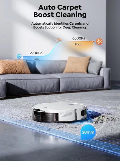 Robotstofzuiger - Stofzuiger - Dweilrobot - Vacuum Cleaner - Robotstofzuiger met Dweilfunctie - 6500PA – LiDAR Navigatie – Slimme Appbediening en Geplande Reiniging