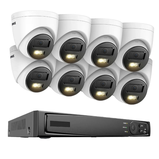 Complete 8-Kanaals Beveiligingscamera Set – Camerabewaking – Beveiligingssysteem – Cameraset – 12MP Haarscherp – Bewegingsdetectie Met Slimme Herkenning - Build-in HDD: 2T - 8-kanaals NVR met 8 Camera’s