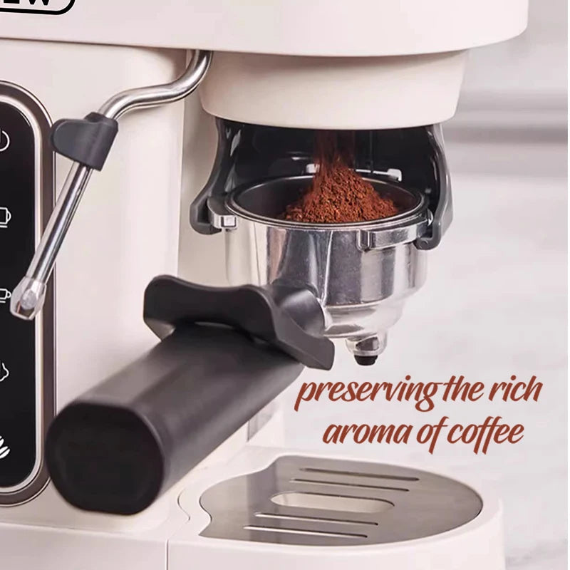 Espressomachine - Koffiemachine - Compact Koffiezetapparaat - 20 Bar - Semi-automatische - met Maalwerk -Melkschuimsysteem - Compact & Gebruiksvriendelijk - voor Espresso - Cappuccino en Latte