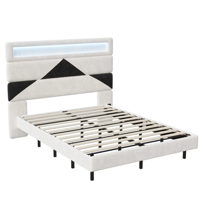 Bedframe – Fluwelen Bed – Modern Slaapkamermeubel – Hoofdeinde Met Rugleuning – 140 En 160 Cm – Houten Frame – Eenvoudige Montage