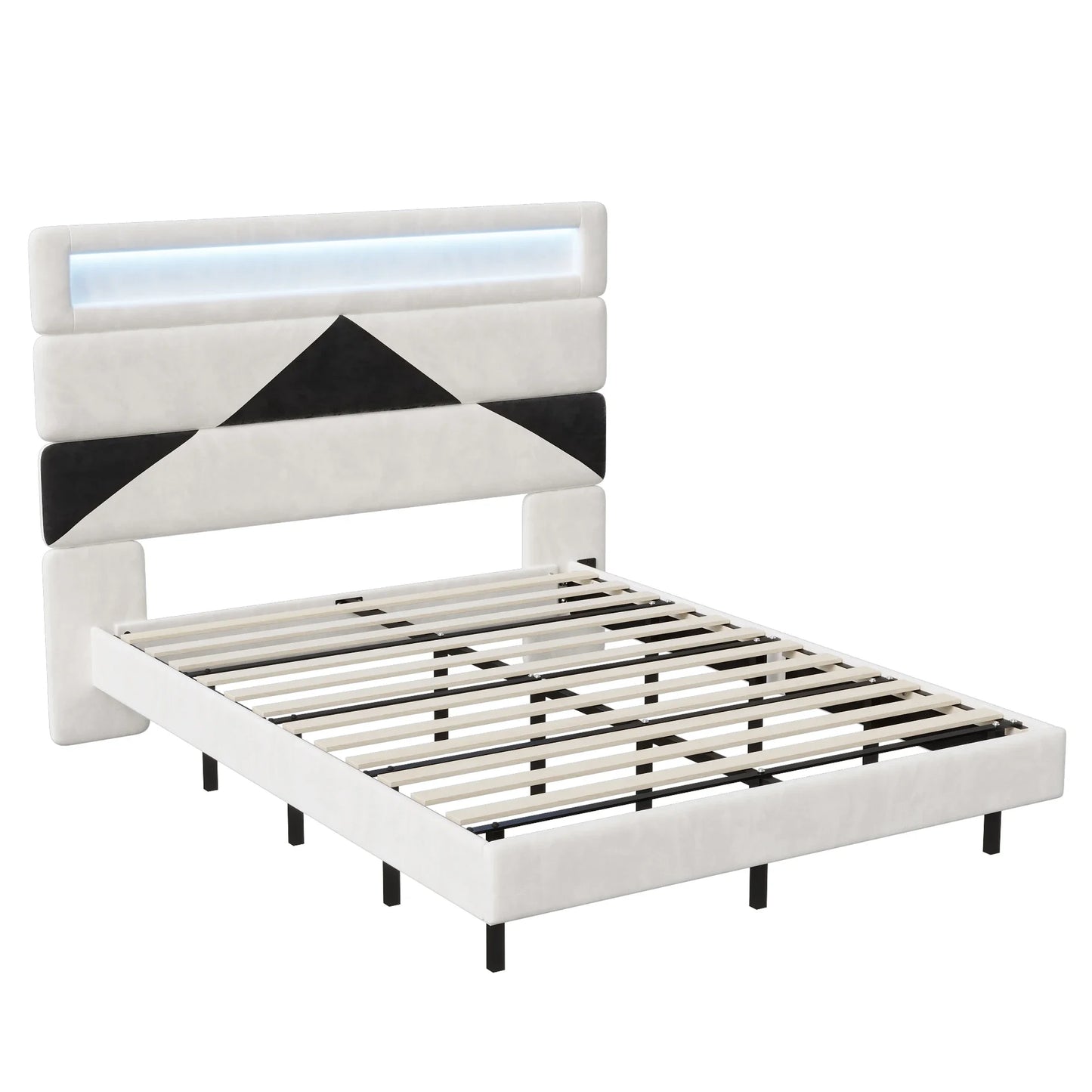 Bedframe – Modern Bed – Velvet Bed – Houten Bed – Slaapkamer Meubel – Comfortabel – Duurzaam