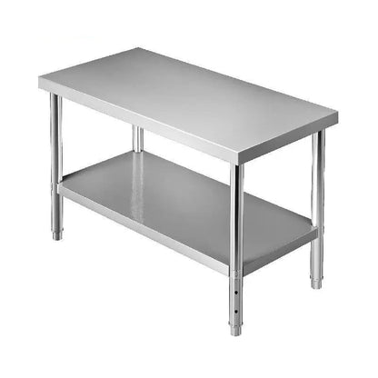 Roestvrijstalen Werktafel - Keukentafel - Keuken Werktafel - Keukeneiland - Werkbank - Verstelbare Onderniveau - 72x30x34inch - Industriële Werktafel RVS - Met Opbergruimte