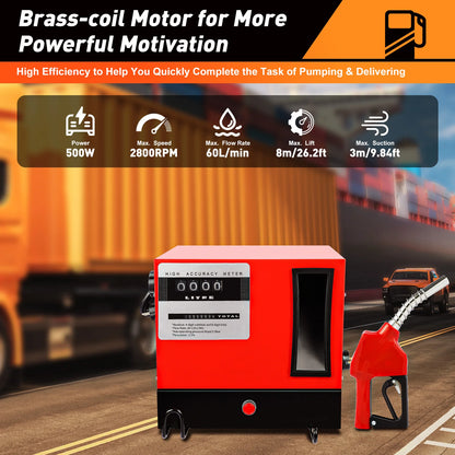 Dieselpomp – Brandstofpomp – Dieseloverpomper – Dieseltransferpomp – Dieselmeterpomp – 550W Motor – Nauwkeurige Meter ±1%