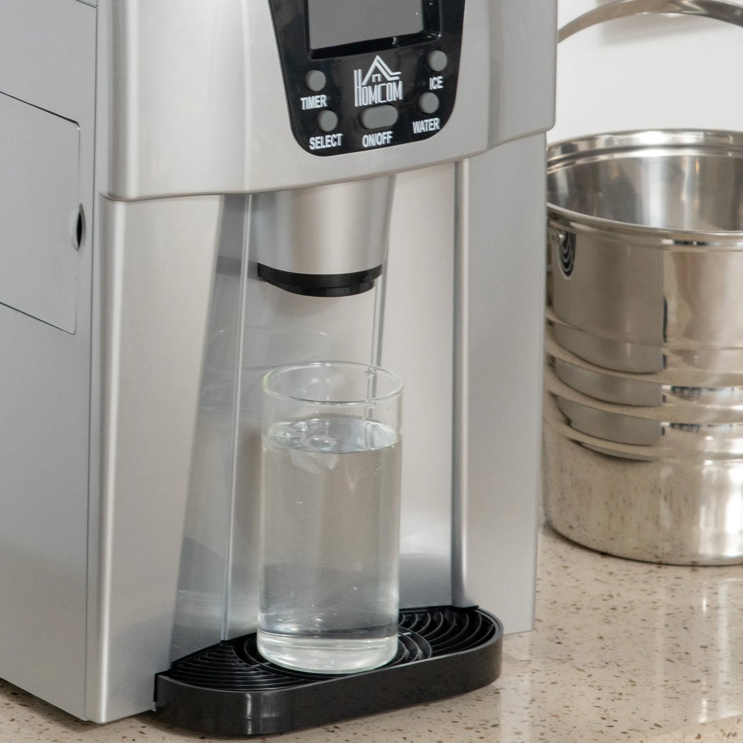 IJsblokjesmaker – IJsblokjesmachine – Ijsmaker – Waterdispenser – Ronde Ijsblokjes – 3 Liter Tank – 12 Kg IJs Per Dag