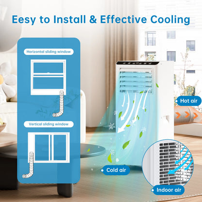 Mobiele Airconditioner – 4-in-1 Airco – Ventilator – Ontvochtiger – Draagbare Koeler – 7000 BTU – Stil Met Timer