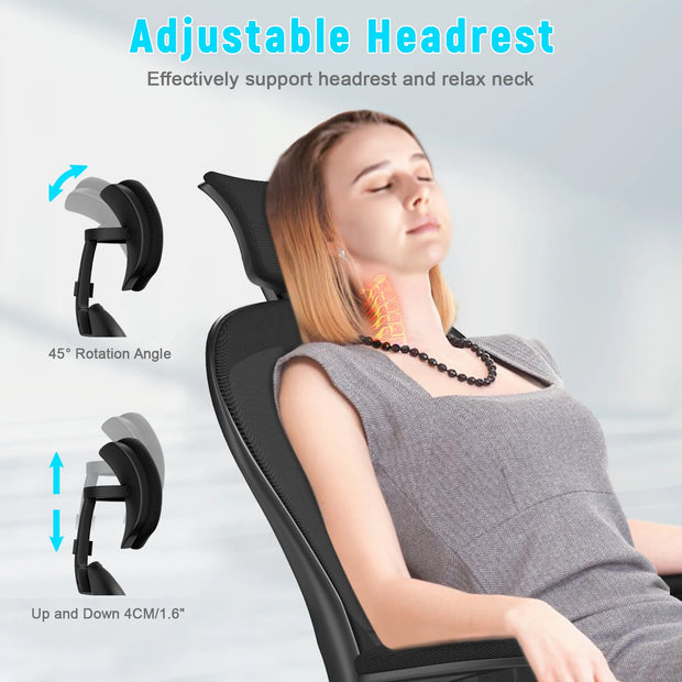Bureaustoelen - Gaming Bureaustoel - Ergonomische bureaustoel - Bureaustoelen voor Volwassenen - Chair - Zwart