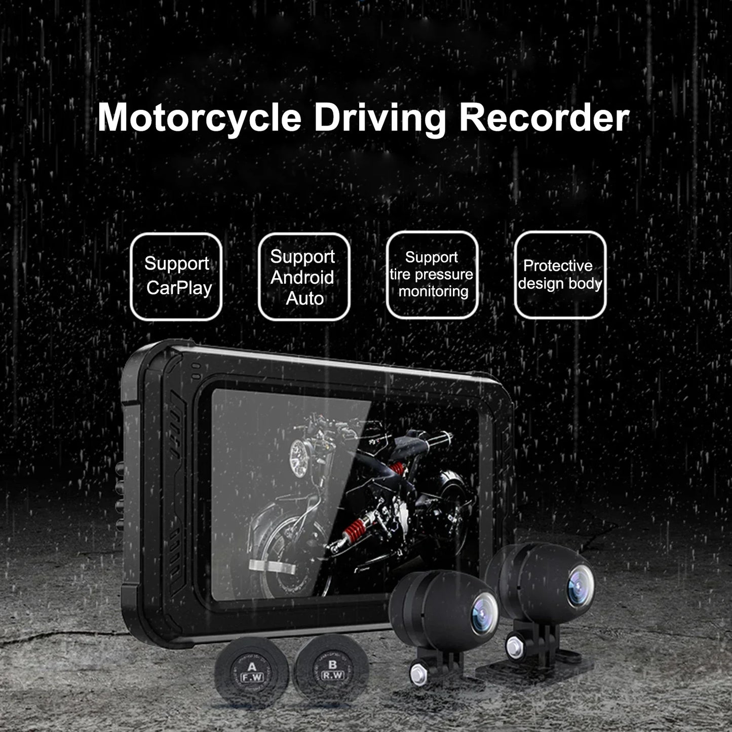 Motor Navigatie – Motornavigatie – GPS Systeem – Motor GPS Navigator – Motorfiets Navigatie – 5 Inch Scherm – Draadloze Apple CarPlay & Android Auto