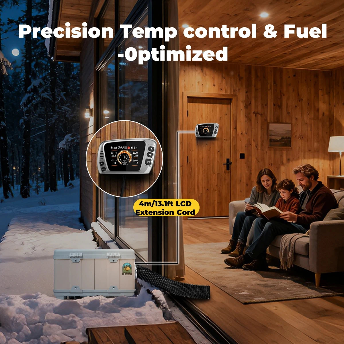 Diesel Luchtverwarmer – Parkeer Verwarming – Camper Heater – Caravan Verwarmer – Auto Verwarming – 8 kW Vermogen – LCD & Bluetooth App Bediening - QUORE