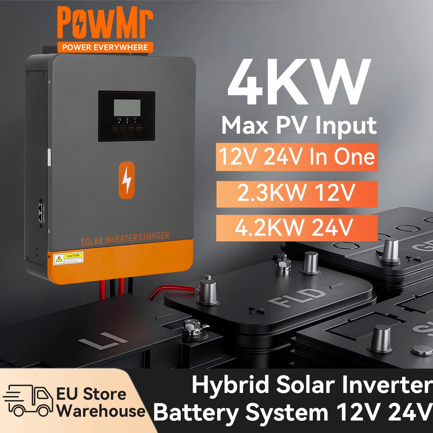 Solar Hybride Inverter – Zonne-omvormer – Off-Grid Omvormer – MPPT Zonnelader – 12V en 24V Systeem – Maximaal 4,2 kW Output – Pure Sinusgolf Uitgang