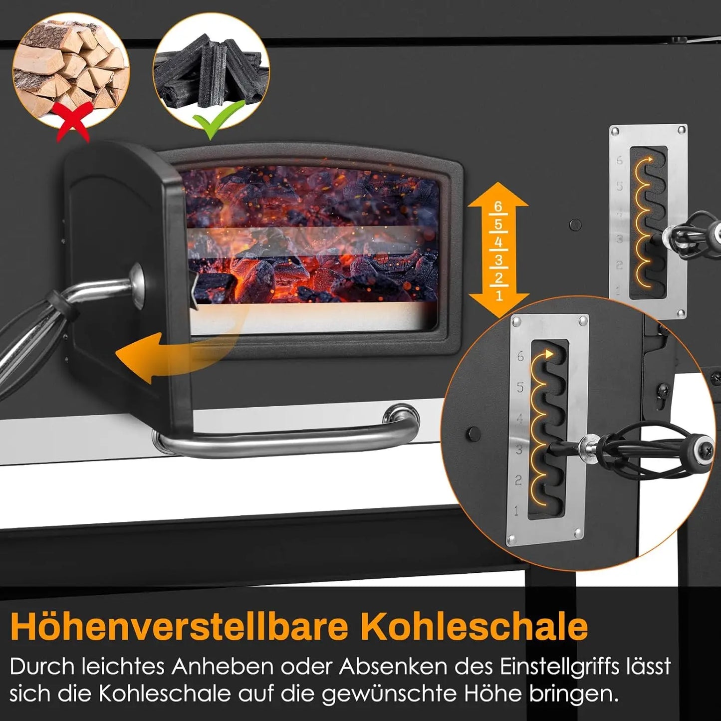 Houtskool Barbecue Trolley – Grote BBQ – BBQ Wagen – Houtskool Grill – Buitenbarbecue – Extra Groot Grilloppervlak – Ingebouwde Thermometer