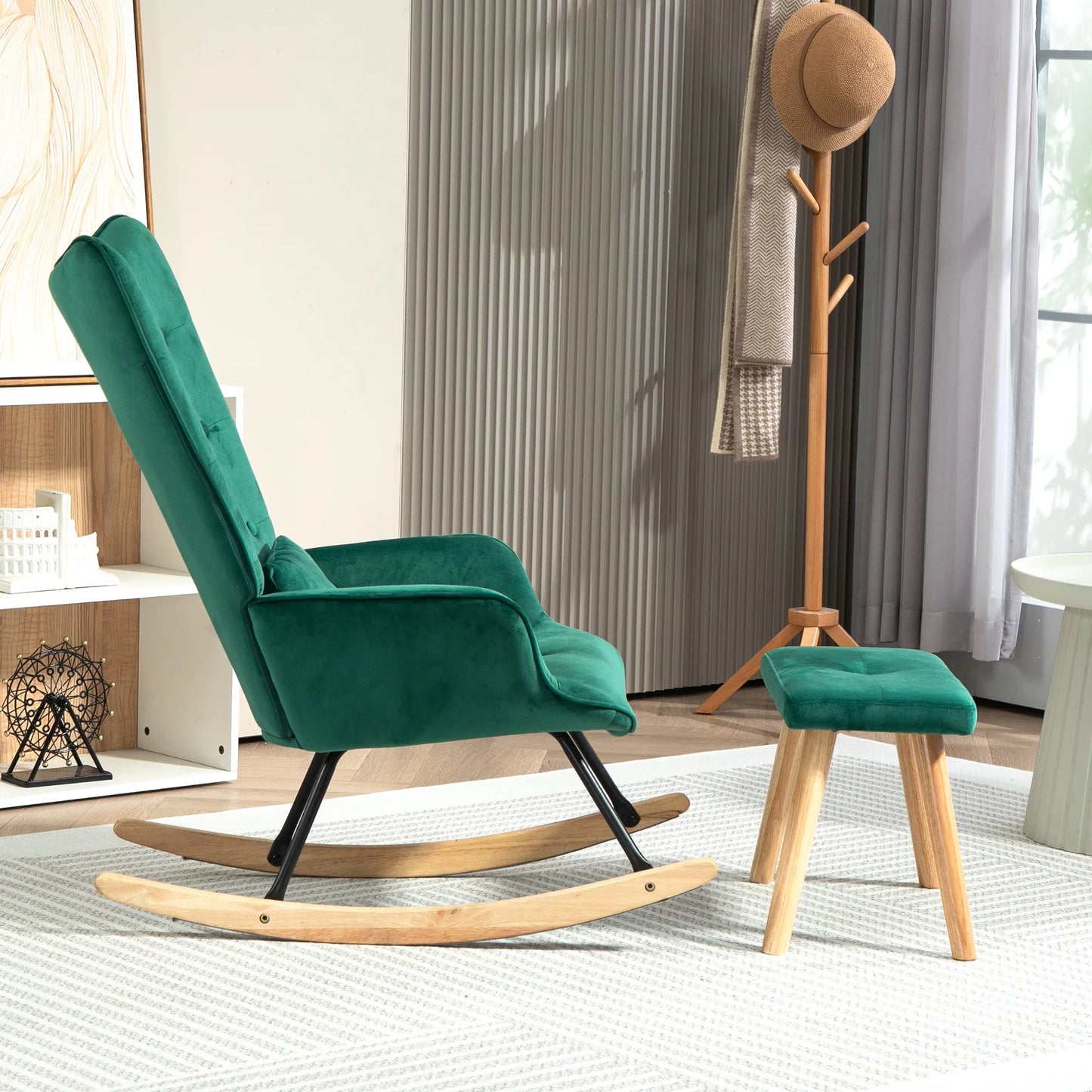 Relaxstoel – Fauteuil – Lounge Stoel – Zitstoel – Voetenbank – Verstelbare Relaxbeweging – Velvet Bekleding - QUORE