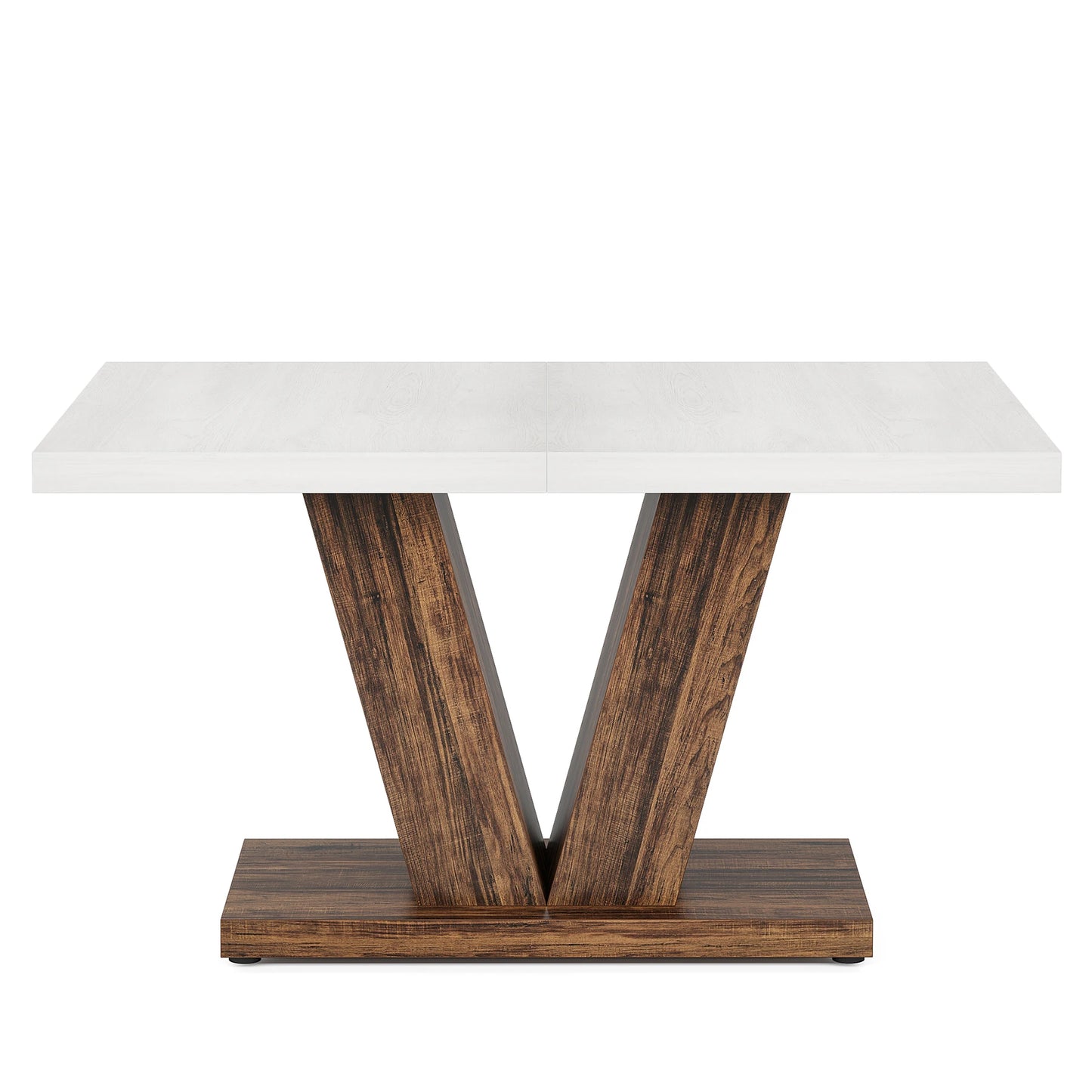 Eettafel – Tafel – Houten Tafel – Eettafel 4 Personen – Modern – Duurzaam Houten Tafelblad – Compact Formaat - 120 x 80 x 75.9 cm -  Wit