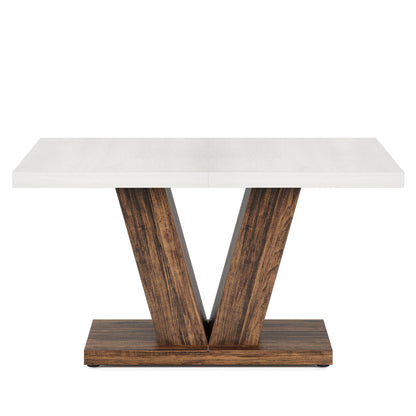 Eettafel – Tafel – Houten Tafel – Eettafel 4 Personen – Modern – Duurzaam Houten Tafelblad – Compact Formaat - 120 x 80 x 75.9 cm -  Wit