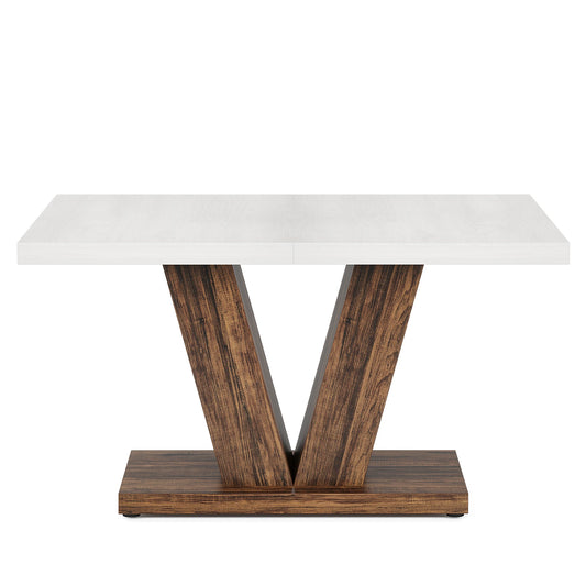 Eettafel – Tafel – Houten Tafel – Eettafel 4 Personen – Modern – Duurzaam Houten Tafelblad – Compact Formaat - 120 x 80 x 75.9 cm -  Wit