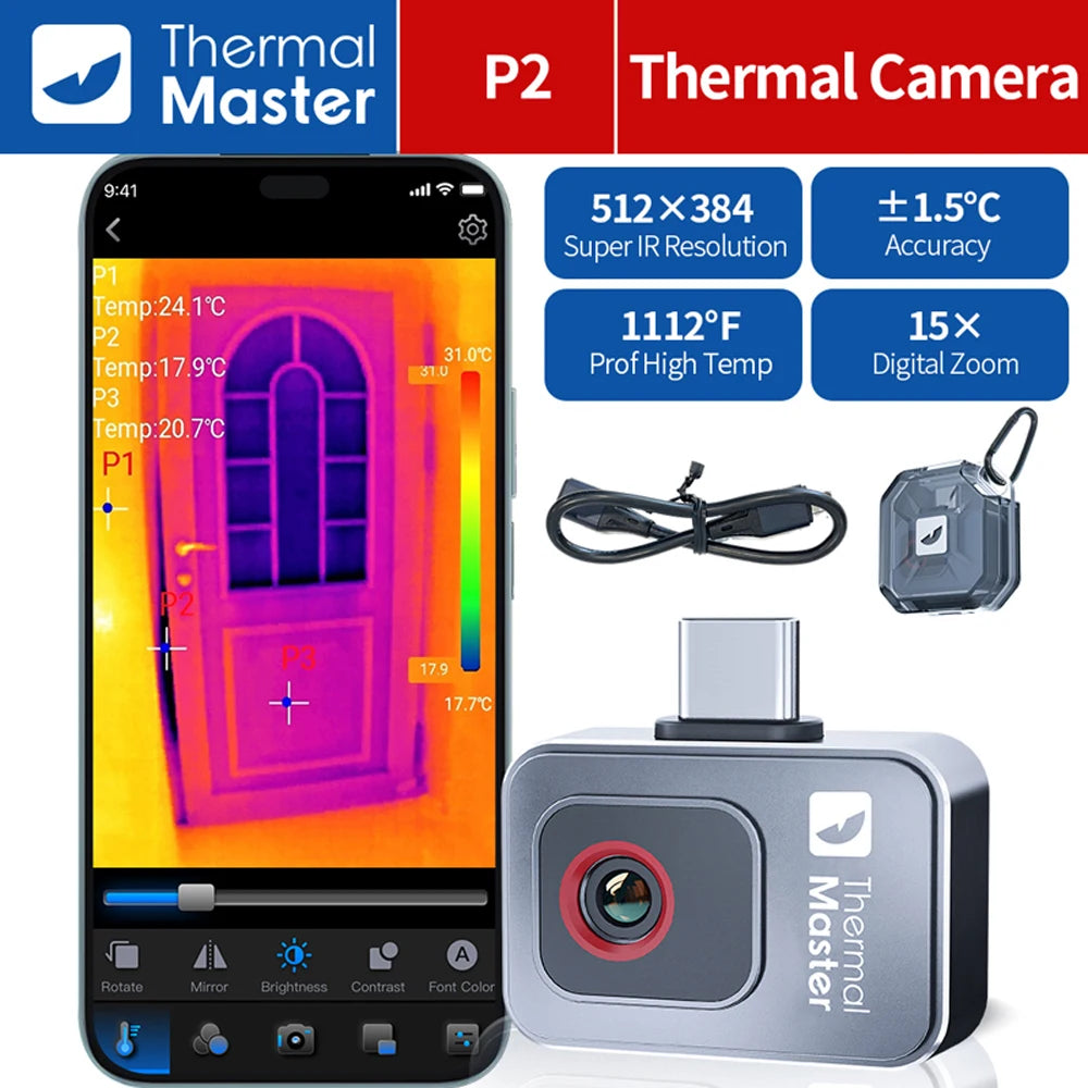 Warmtebeeldcamera – Thermische Camera – Infraroodcamera – Warmtecamera – Compact – 256x192 Resolutie – 8 Uur Batterijduur