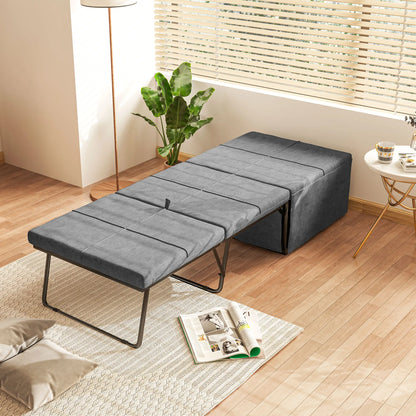 Opvouwbaar Logeerbed – Slaapbed – Campingbed – Inklapbed – Gästebett – Comfortabele Matras – Compact En Ruimtebesparend - Grijs & Zwart