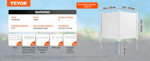 Outdoor Privacy Fence - Privacy Screen - Privacy Fencing - Air Conditioner Fence - Fence - 50x50in - 2 Sided - Perfect for Enclosing Trash Cans and AC Units