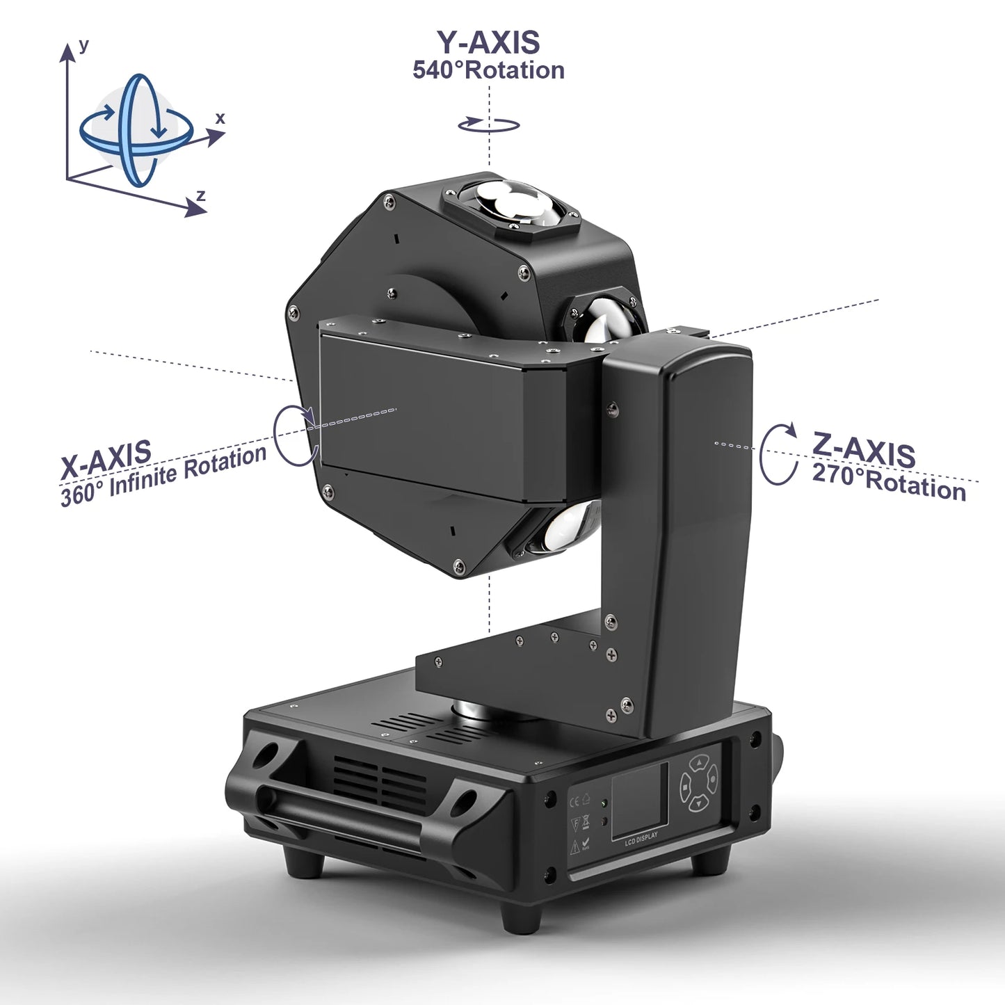 Moving Head DJ Verlichting – Podiumlamp – Disco Licht – Party Lamp – LED Beam Licht – Set van 2 EU Plug – 240W RGBW LED – 360° Draaibaar Met DMX512 - QUORE