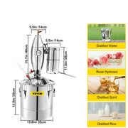 Distillation kettle - distiller - distillation kettle for essential oils - distillation kettle for alcohol - distillation apparatus - 30L - beer brewing equipment