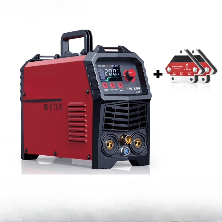 Lasmachine – TIG Lasser – MMA Lasser – 2-In-1 Lasser – Inverter Lasapparaat – 200 Ampère – Instelbare Gasnablasting - Met 2 Stuks Lasmagneten