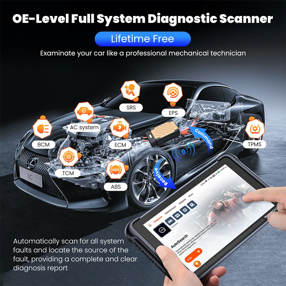 OBD2-Scanner – Diagnose Tool – Auto Scanner – Foutcode Lezer – Draadloze Verbinding – 140+ Automerken – Bi-directionele Bediening - QUORE