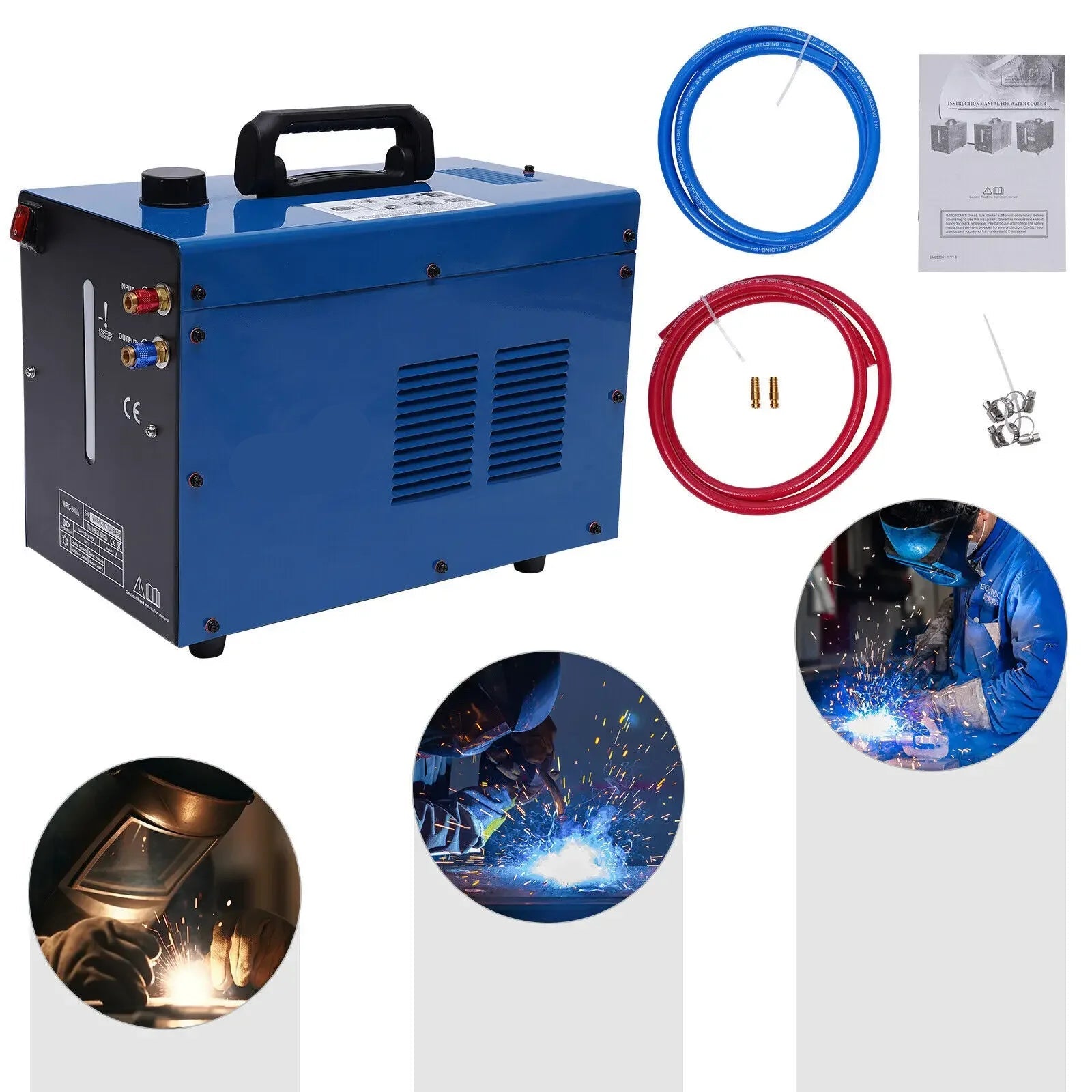 Lasmachine – Waterkoeler Lassen – Laskoeler – Lasapparaat Koeling – Koeltank Lasapparatuur – 10 Liter Capaciteit – 370W Vortexpomp - Blauw - QUORE
