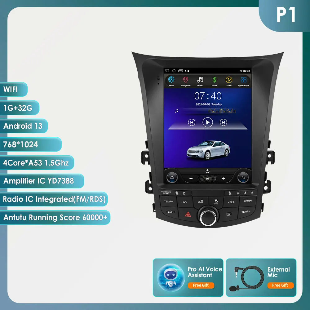 Multimediasysteem – Autoradio – Navigatiesysteem – Touchscreen – Car Multimedia – 9,7 inch QLED Scherm – Android 14 Besturingssysteem – Plug & Play Installatie – Steering Wheel Control - QUORE