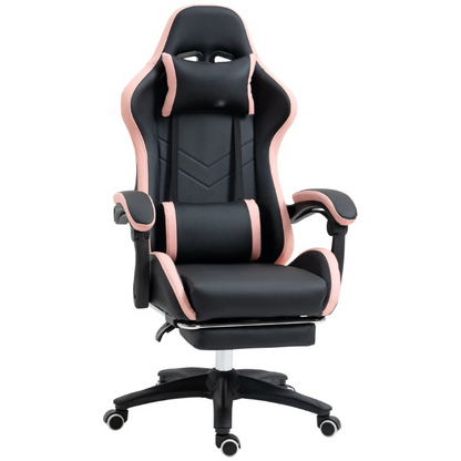 Gamingstoel – Gamestoel – Bureaustoel – Gaming Chair – Game Stoel – Verstelbare Rugleuning 135° – Uittrekbare Voetensteun - Zwart