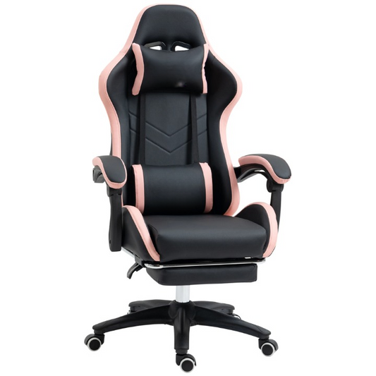 Gamingstoel – Gamestoel – Bureaustoel – Gaming Chair – Game Stoel – Verstelbare Rugleuning 135° – Uittrekbare Voetensteun - Zwart