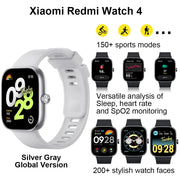 Xiaomi Redmi Watch 4 - Smartwatch - Xiaomi Smartwatch - Smartwatches - Bluetooth Phone Call, Blood Oxygen Heart Rate Stress Monitoring - 1.97” AMOLED 390×450 pixel - Silver Gray