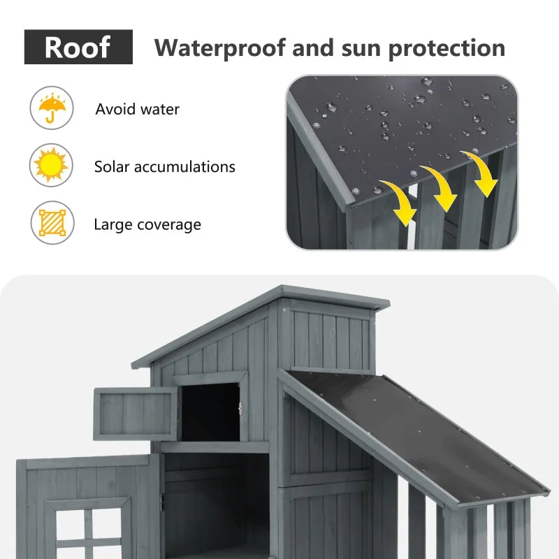 Tuinkast – Tuinopbergkast – Buitenopbergkast – Opbergkast Balkon – Massief Hout – Waterbestendig Bovenblad