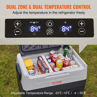 Koelkast - Minikoelkast voor Dranken - Minifridge - Minikoelkast Eten & Drinken - Minikoelkast - 45L 110-240V - Dubbele Zone Draagbaar Vriezen - voor Buiten, Kamperen, Reizen
