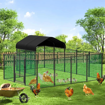 Kippenren – Buitenren – Pluimveerun – Dierenren – Ruime Loopdeur – UV-Bestendig Dak