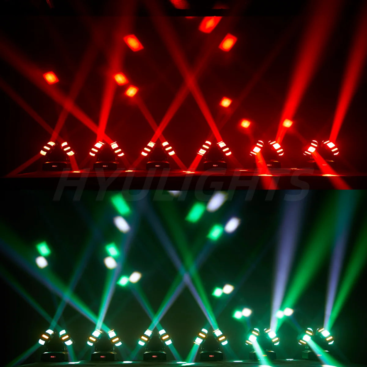 2PCS Double Head Moving Head – LED Beam Lamp – Stroboscoop Licht – Laser Projector – DJ Podiumverlichting – 8x12W RGBW LED – 150W Power Met 540° Pan & 360° Tilt
